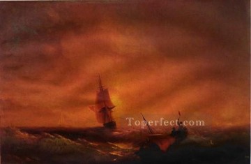 ボート Painting - 生存者 1844IBI 海景ボート Ivan Aivazovsky